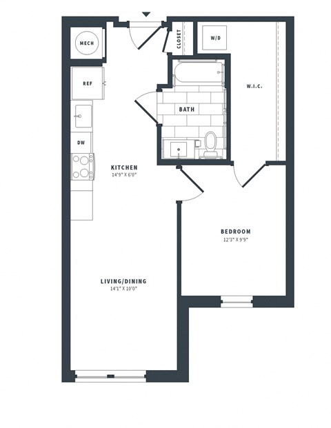 1Q Floor Plan at The Vale at the Parks, Washington District of Columbia  